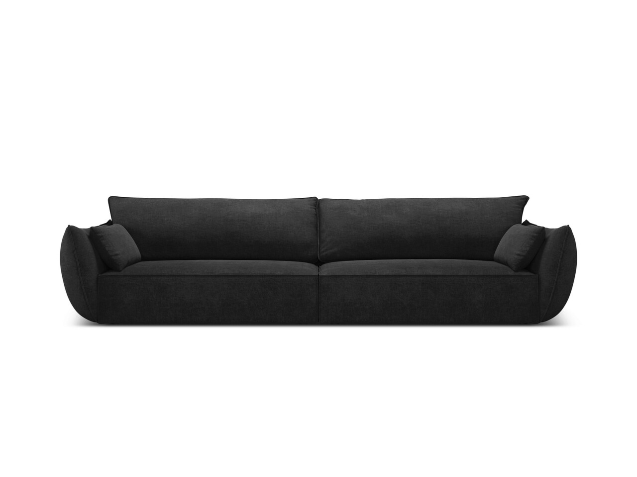 Canapea 4 locuri, Kaelle, Micadoni Home, BL, 248x110x85 cm, poliester chenille, negru Canapele